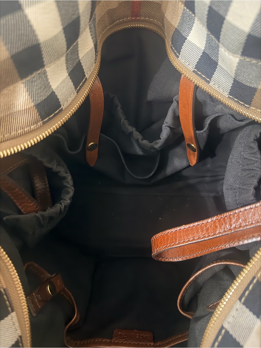 Burberry Classic Plaid diaper bag with Brown Leather Trim - Picture 9 of 10